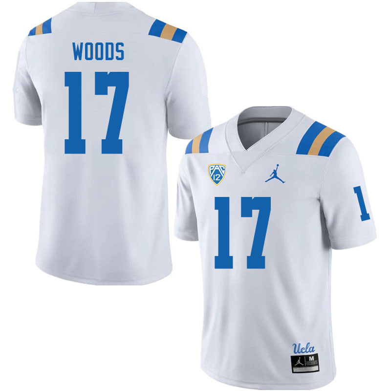 Jordan Brand Men-Youth #17 Jalen Woods UCLA Bruins College Football Jerseys Sale-White